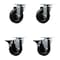Service Caster 4'' Hard Rubber Wheel Swivel Top Plate Caster Set with 2 Posi Brakes, 4PK SCC-20S414-HRS-2-PLB-2 - alternate 1
